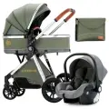 Детская коляска-трансформер 3 в 1 Luxmom V9, зеленый