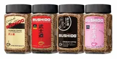 Кофе растворимый Bushido набор (Original + Red + Black + Light), 100г х 4шт
