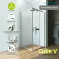 Душевой уголок Domani-Spa Cube 80х80, без поддона, профиль хром, ударопрочное закаленное стекло 5 мм