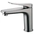 Смеситель латунный для раковины монолитный с донным клапаном Lemark Bronx LM3706GM графит матовый