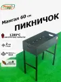 Мангал Мультиагро Пикничок-60, разборный, сталь 2мм, под 8 шампуров, чаша 60х30х15см