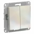 8 шт. Systeme Electric AtlasDesign Жемчуг Выключатель 2-клавишный сх.5, 10АХ, механизм, ATN000451