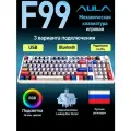 Клавиатура AULA F99 PRO Comics Leobog Star Vector Switch (1660) разноцветный/белый Кириллица USB, Радиоканал, Bluetooth