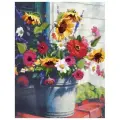 Dimensions Набор для вышивания гладью Bucket of Flowers (Ведро цветов) (01534), разноцветный, 36 х 28 см