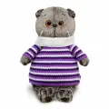 Кот игрушечный мягкий Basik&Сo Басик в полосатом свитере (Ks25-200)