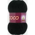 Пряжа Vita Coco (Коко) 3852 черный 100% мерсеризованный хлопок 50г 240м 10шт