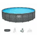 Каркасный круглый бассейн APX-365 Bestway, 549х132см, песч. фил-нас, лестн, тент, полисферы