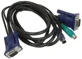Кабель D-Link DKVM-CB/B1A KVM 1.8 м, черный, интерфейсы VGA и PS/2, для DKVM-4K/B
