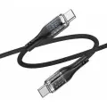 Кабель Hoco U115 Discovery Edition 100W Type-C - Type-C, черный/прозрачный