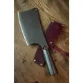 Тесак мясницкий, втульчатая рукоять, сталь 9ХС, толщина 4мм, чехол для защиты в комплекте, Аника