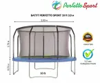 Батут PERFETTO SPORT 10 (3,0 м) синий, с защитной сеткой