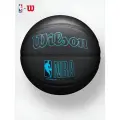 Баскетбольный мяч Wilson NBA FORGE PLUS, PU, размер 7, черный дизайн с голубыми акцентами