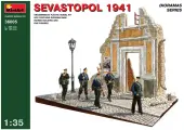 Сборная модель MiniArt Севастополь 1941 год, часть улицы и фигуры 5-ти морских пехотинцев (36005) 1:35