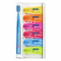 BE YOU Набор зубных паст Шесть вкусов, 6х10 ml + Ультрамягкая зубная щетка CS5460 (голубая)