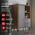 Тумба-комод Grace KOM1D2S, дуб наварра/графит, для одежды и вещей, с ящиками и полками