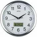 Настенные часы PF-WC-014, круглые д. 30 см, серебряный корпус / белый циферблат