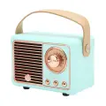 Ретро Bluetooth колонка с высоким качеством звука, быстрая передача, низкое энергопотребление, портативная винтажная колонка для дома и улицы, синий
