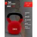 Гиря виниловая UNIX Fit Red, обрезиненная мужская, для фитнеса и кроссфита, 28 кг, 1 шт.