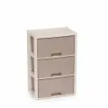 Комод пластиковый Альтернатива М7833 Колорит 3 секции, бежевый
