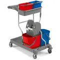 Уборочная тележка хозяйственная на колесах Karcher Classic II 6.999-217.0 с отжимом, по два цветных ведра на 6 и 15 литров