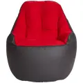Кресло-мешок Пуффбери «Босс», размер большой, Эко-кожа и велюр Графит и красный