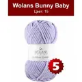 Пряжа Wolans Bunny Baby -5 шт, сиреневый (15), 120м/100г, 100% полиэстер /плюшевая пряжа воланс банни беби/
