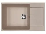Мойка кухонная Ulgran U-602 -302 прямоугольная, 50x76, с крылом, бежевая, матовая, российская
