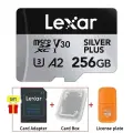 Lexar Professional Silver Plus Micro SD карта памяти 64/128/256 ГБ 1 ТБ для дрона, 256 ГБ