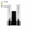 Бра Crystal Lux с лампочками OTONO AP2 BLACK CHROMIUM/TRANSPARENTE+Lamps E14 Свеча