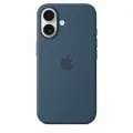 Чехол силиконовый MagSafe для iPhone 16 Dark Blue, Silicone case MagSafe для айфон 16 - Джинсовый