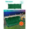 Матрас для садовых качелей Bio-Line, матрас для шезлонга, на кушетку, 60х180 см, оксфорд 600d, на завязках, зеленый