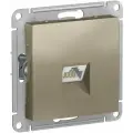 Розетка компьютерная RJ45 Schneider Electric AtlasDesign, механизм, категория 5E, цвет Шампань (комплект из 10шт)