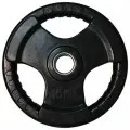 Диск блин для штанги с тройным хватом ZSO, диаметр 51, цвет - черный, обрезиненный, вес - 15 кг