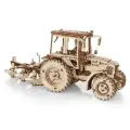 Механический деревянный конструктор EWA Трактор беларус 82.3 с прицепом плугом