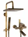 Душевая система со смесителем, 3-х функциональная , с тропическим душем, цвет античная бронза