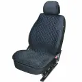 Накидки-чехлы для Киа ЕВ6 (2021 - 2026) внедорожник 5 дверей / Kia EV6 на весь салон Luxe Soty, Велюр, Черный с синей строчкой.