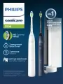 Набор электрических зубных щеток Philips Sonicare Series 5500 HX7119/01 Белая/Синяя с футлярами