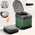 Ведро туалет складной походный с крышкой туристический и для дачи и кемпинга / Биотуалет / Переносной Горшок зеленый