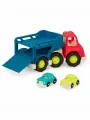 B.TOYS (BATTAT) Автовоз с 2 машинками прочный пластиковый транспорт для детей от 1 года