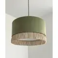 Абажур бархатный с бахромой для потолочного светильника от ABA Design Studio, 45 см, зеленый