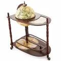 Глобус бар напольный со столом Дионис сфера 33 см, дерево.