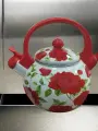 Чайник стальной, эмалированное покрытие, 2.2 л, Vetta, для газовой электрической и индукционной плиты, (розовый дизайн+розовые розы)