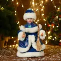 Снегурочка под ёлку «Зимнее волшебство. В синей шубке с сердечком» двигается, 30 см
