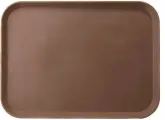 Поднос прорезиненный прямоугольный Prohotel 455х355х25мм, пластик, коричневый