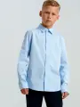 Школьная рубашка playToday, размер 128, голубой
