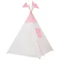 Вигвам бело-розовый Simple Pink из хлопка без коврика (110х110х155 см) Vamvigvam
