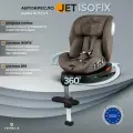 Автокресло детское Jovola Jet Isofix для новорожденных, 0-36 кг, группа 0+1+2+3, с упором в пол, бежевый-коричневый
