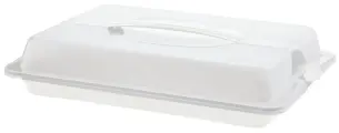 Тортовница Rotho John, пластик, с ручкой, прямоугольная, белая