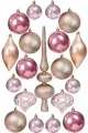Набор ёлочных украшений блестящие традиции, пластик, нежно-розовая гамма, 6-13 см, 19 шт, Koopman International CAN214940