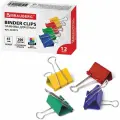 Упаковка 4 шт. Зажимы для бумаг BRAUBERG, комплект 12 шт, 41 мм, на 200 листов, цветные, картонная коробка, 224473